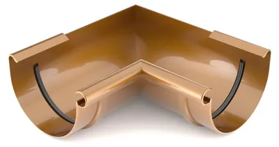 Produktbild von BRYZA Innen-Rinnenwinkel aus Kunststoff Ø 125 mm, Kupfer - eigene Farbe