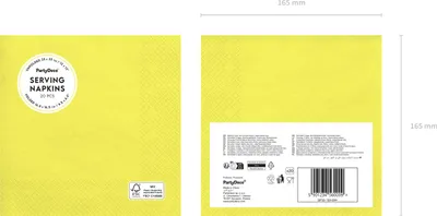 Produktbild von Servietten Papier 33x33cm 2-lagig 20 Stück Gelb