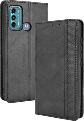 Produktbild von Motorola Moto G60 Hülle - Coverup Vintage Style Klapphülle - Schwarz