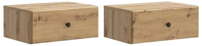 Produktbild von "2026 Moderne"Wandmontierter Nachttisch 2er-set elegantes Design - Nachtschrank - für Schlafzimmer - Artisan-Eiche 49x34,5x20cm - Nachttische & -schränke Schlussverkauf920582