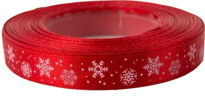 Produktbild von Dekolo Geschenkband Satin Dekoschleife mit Schneeflocke Breite 12mm Rot
