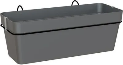 Image de Jardinière Balcon ARTEVASI Capri RE 50cm, Anthracite, 50,2 x 28,5 x 20 cm, 1,45L, Avec Réserve d'Eau