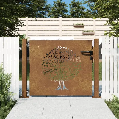 Produktbild von "im Angebot" Gartentor 100x75 cm Cortenstahl Baumdesign - Gartentore CC1050