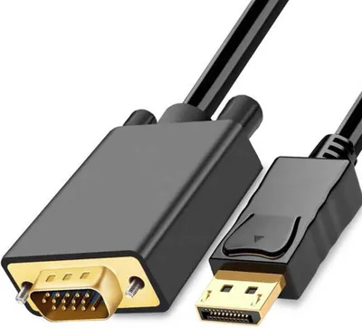 Zdjęcie produktu dla Przejściówka Denash Displayport na VGA, kabel przejściowy 1,8 M/70,9 cala DP na VGA, kompatybilny z laptopem, komputerem PC, telewizorem, projektorem