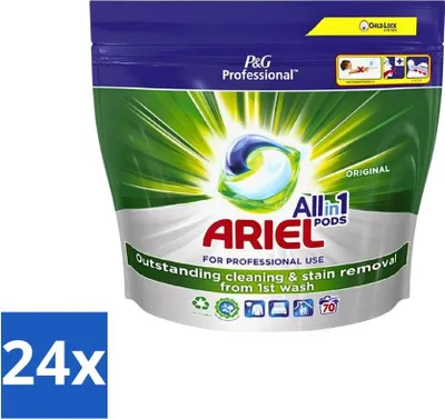 Produktbild von Ariel Original All-In-1 Waschmittel-Pods – Kraftvolle Fleckenentfernung – 70 Wäschen - Vorteilspack - 24 Stücke