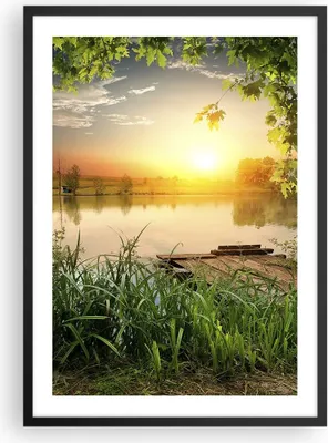 Produktbild von Gerahmtes Poster - Schwarzer Rahmen - Brücke See - 50x70 cm - Wand Bild - Wanddeko - Wandbilder - Kunstposter - Wandposter - Bilderrahmen - Bilder - Kunstdruck - Wandbild - P2BPA50x70-3914