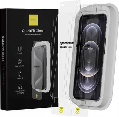 Produktbild von Spacecase QuickFit Glas iPhone 12/12 Pro