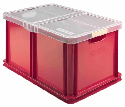 Produktbild von Eurobox mit Deckel 60 l 59 x 39 x 30 cm, farbig sortiert