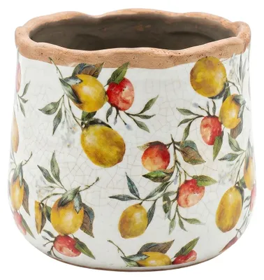 Produktbild von Clayre & Eef Blumentopf Beige Keramik Zitronen