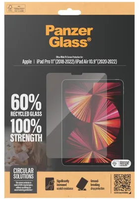 Productafbeelding van PanzerGlass Ultra Wide Fit Screenprotector voor de Apple iPad Pro 11 (2018/2020/2021/2022) / Air 5 (2022) / Air 4 (2020)