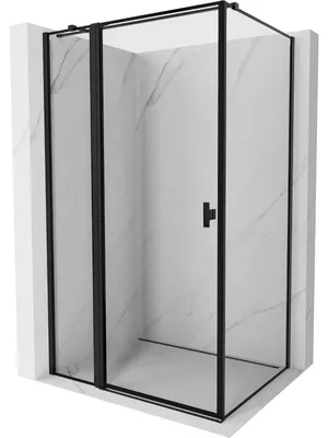 Obrázek produktu pro Mexen Mist T sprchový kout otočný levý 115 x 120 cm, černý rámeček, černý - 8A4T-115-120-70-70-L