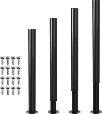 Image de TolleTour 4X Pieds de meubles 70-110cm Extensible(Noir) Pieds de socle Pied de support Pied d'armoire Réglable Hôtel Pieds de socle