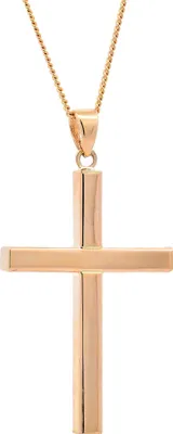 Produktbild von Anhänger Kreuz mit 1,1 mm Goldkette 55 cm 585-14 Karat Gold