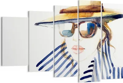 Produktbild von Bild auf Leinwand - Leinwandbild - Frau Gesicht Lippen - 150x100cm - Wand Bild - Wanddeko - Leinwanddruck - Bilder - Kunstdruck - Wanddekoration - Leinwand bilder - Wandkunst - EG150x100-3957