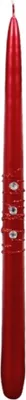 Image de Bougie de Noël conique ZIRKON métallique brillant 29 cm rouge