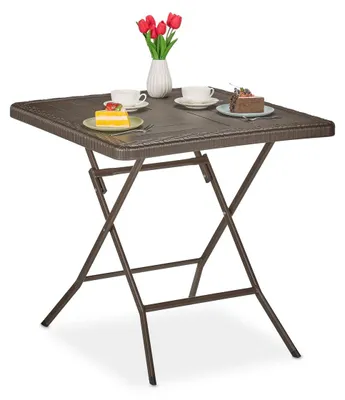 Produktbild von Gartentisch Klapptisch Klapptische - 74 x 78 x 78 cm - Braun - Witterungsbeständig - Für Garten, Balkon und Terrasse