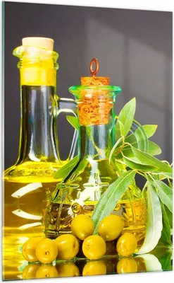 Produktbild von Bilder auf glas - Einteilig - Flasche Glas Olive Öl - 70x100cm - Glasbilder - Wandbilder - Bilder - zum Aufhängen bereit - Wanddekoration aus Glas - Glas Bilder - Wandbild auf Glas - GPA70x100-2168