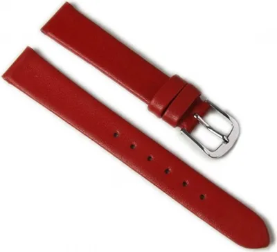 Produktbild von Eulit Dolly Uhrenarmband Kalbleder rot seidenmatt rembordiert Verlauf , Anstoß:10 mm