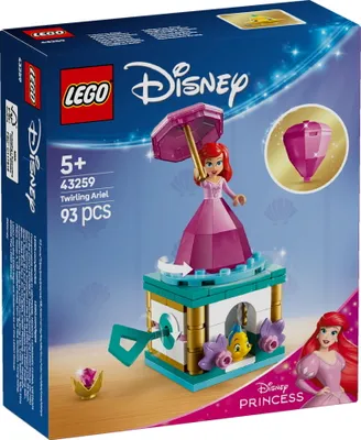 Productafbeelding van LEGO ǀ Disney Prinses Ariël Muziekdoos, fantasieset met Fabius figuur voor fans van de Kleine Zeemeermin, bouwbare schatkist met prinsesminipop, cadeau voor meisjes vanaf 5 jaar, 43259