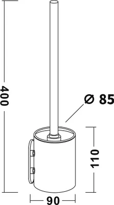 Image de Brosse à WC suspendue, acier inoxydable mat