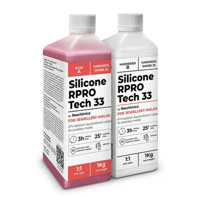 Produktbild von Silikon Kautschuk 1:1 R PRO TECH 33, Dubliersilikon mittelhart I Zinnguss Bleiguss, hitzebeständig, Abformsilikon (2 kg)