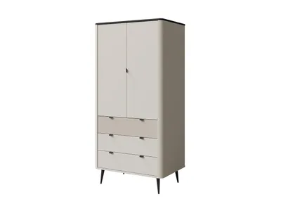 Produktbild von Tkmoebel 2-türiger Kleiderschrank Marly 01 Kaschmir/Graustein