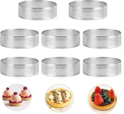 Productafbeelding van Ronde taartvormen - Bakvorm voor de keuken - 10 stuks - Roestvrij staal - 10 cm