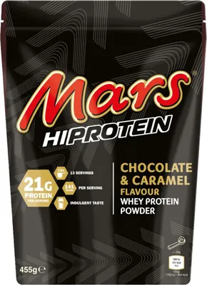 Produktbild von Mars Mars HiProtein Powder 455 g chocolate-caramel / Whey Protein / Leckeres Molkenprotein mit dem unverwechselbaren Geschmack von Mars-Riegeln