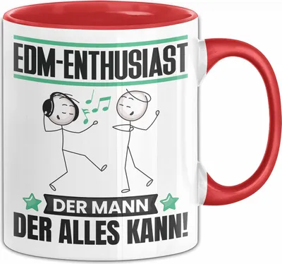 Produktbild von EDM-Enthusiast Tasse Geschenk für EDM-Enthusiast Der Mann Der Alles Kann Geschenkidee zum Geburtstag (Rot)