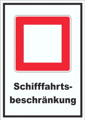 Produktbild von Schifffahrtsbeschränkungen Aufkleber mit Symbol und Text A3 (297x420mm)