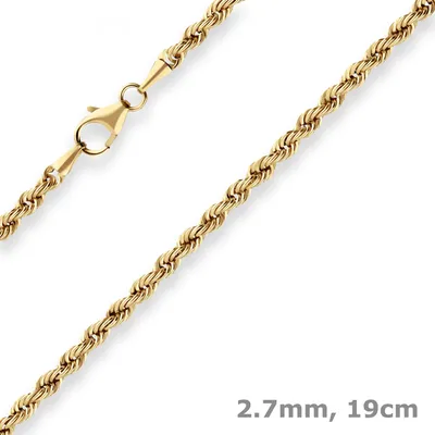 Produktbild von 2,8mm Armband Kordelkette Goldarmband Armschmuck aus 375 Gold Gelbgold 19cm