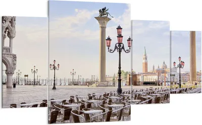 Produktbild von Bild auf Leinwand - Leinwandbild - Architektur Stadt Venedig - 160x90cm - Wand Bild - Wanddeko - Leinwanddruck - Bilder - Kunstdruck - Wanddekoration - Leinwand bilder - Wandkunst - DL160x90-2553