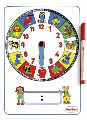 Produktbild von EDUPLAY 120-129 Lernuhr manuell inkl. wasserlöslichem Filzschreiber, mehrfarbig (1 Stück)