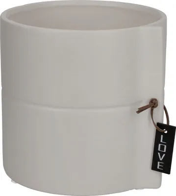 Produktbild von KADAX Übertopf aus Keramik "Ballum", Blumenkasten, Blumentöpfe, Keramikübertopf, Grau, 13 cm