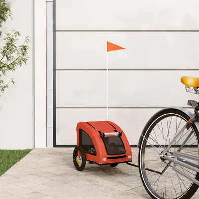 Obrázok produktu pre vidaXL Príves na bicykel pre psov Oranžová tkanina Oxford a žehlička