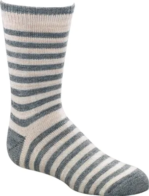 Produktbild von TippTexx 24 6 Paar geringelte Kuschel Kinder Socken mit Alpakawolle, kuschelige Socken für Mädchen und Jungen, Größe 39-42