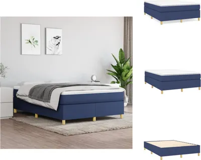 Obrázek produktu pro vidaXL Postel Boxspring modrá 140x190 cm látka - Postele a rámy postelí