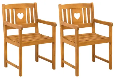 Image de vidaXL Chaises de jardin, lot de 2, bois d'acacia massif naturel