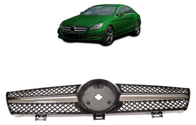 Produktbild von Kühlergrill Gitter glanz Schwarz Chrom passend für Mercedes CLS C219 W219 04-08 kein AMG