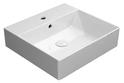 Immagine prodotto di Sapho GSI Kube X - Lavabo 50x47 cm, con sfioratore, foro per rubinetto, ExtraGlaze, bianco 9430111