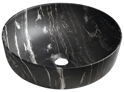 Zdjęcie produktu dla RONDEA Ceramiczna umywalka nablatowa Średnica 41 cm, marmur Carnico