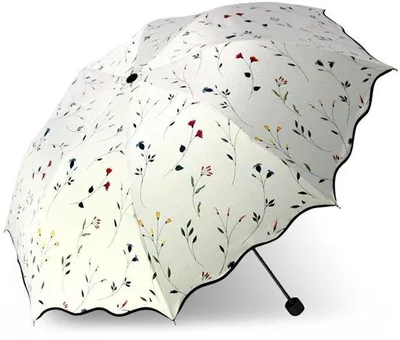 Productafbeelding van Lichtgewicht parasol, 210T, UV-bescherming, 8 baleinen, opvouwbare parasol voor dames, wit
