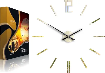 Produktbild von ModernClock, wanduhr goldspiegel groß, wanduhr 75cm, Wohnzimmeruhr, Stilvoll, Uhr