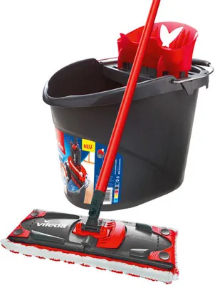 Produktbild von Vileda Ultramax Mop Set, Trocken&Nass, Schwarz, Rot, Box, 1,8 kg