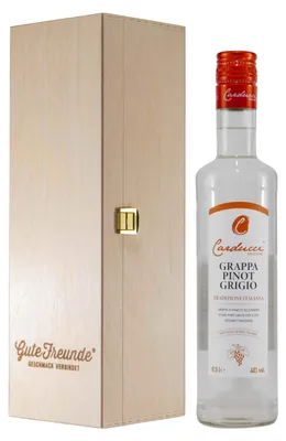 Produktbild von Carducci Grappa Pinot Grigio mit Geschenk-Holzkiste