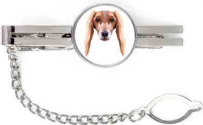 Obrázok produktu pre Saluki - geometrická spona s obrázkem a nápisem na kravatu Art-Dog