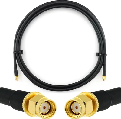 Zdjęcie produktu dla kabel koncentryczny 1m RP-SMA męski na RP-SMA męski - 1 metrowy niskostratny kabel antenowy HF-240 (odpowiednik LMR 240) przedłużacz 50ohm - do anteny routera WiFi Bezprzewodowy modem radiowy RF WLAN