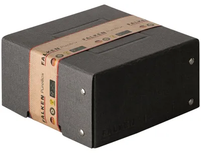 Produktbild von Aufbewahrungsbox Schwarz, 15 x 15 x 8,5 cm, mit Deckel,Pappe, genietet