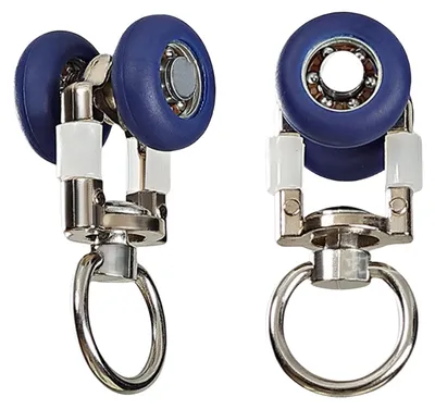 Gleiter für Gardinenschienen, blau, 20 Stück, Metallring
