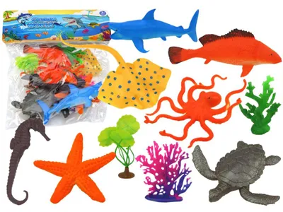 Produktbild von Leantoys 7er Set Meerestierfiguren, Wasserpflanzen